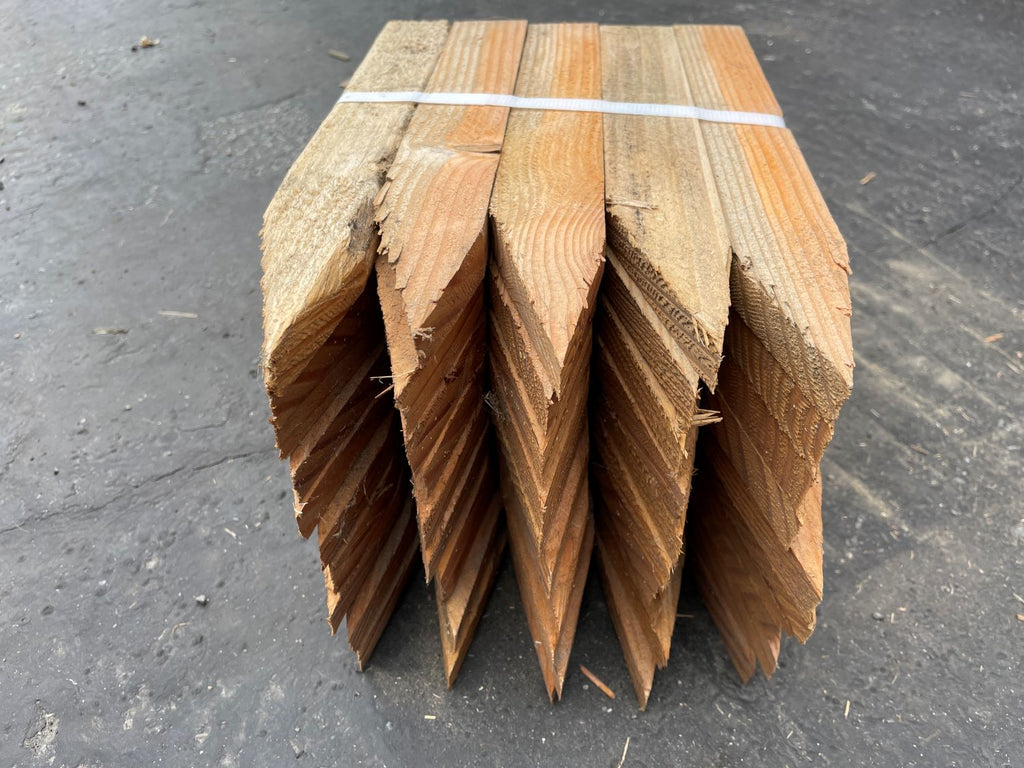 short wood stakes sold in bundles
