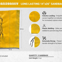5 Pack of Long Lasting 14" x 26" Polyethylene Sandbags