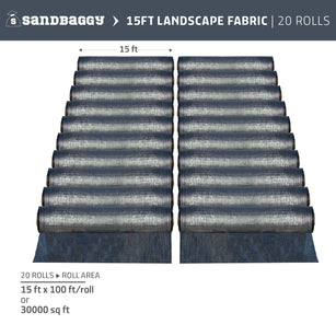 15 ft x 100 ft landscape weed barrier fabric in bulk (20 Rolls)