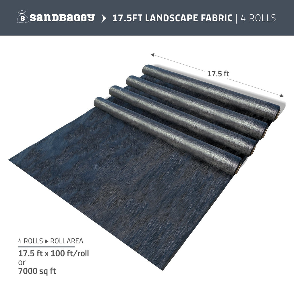 17.5 ft x 100 ft landscape fabric made from woven polypropylene (4 Roll)