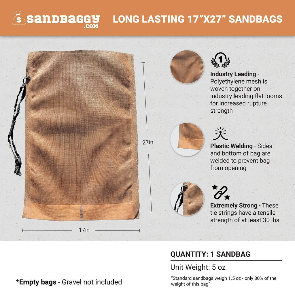 17x27 polyethylene sandbags - filled