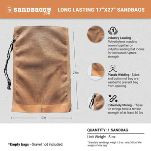 Sandbaggy Empty Polyethylene Sandbags are long lasting and heavy duty (1 Pack)