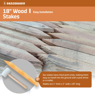 18" Wood stakes with chisel point end