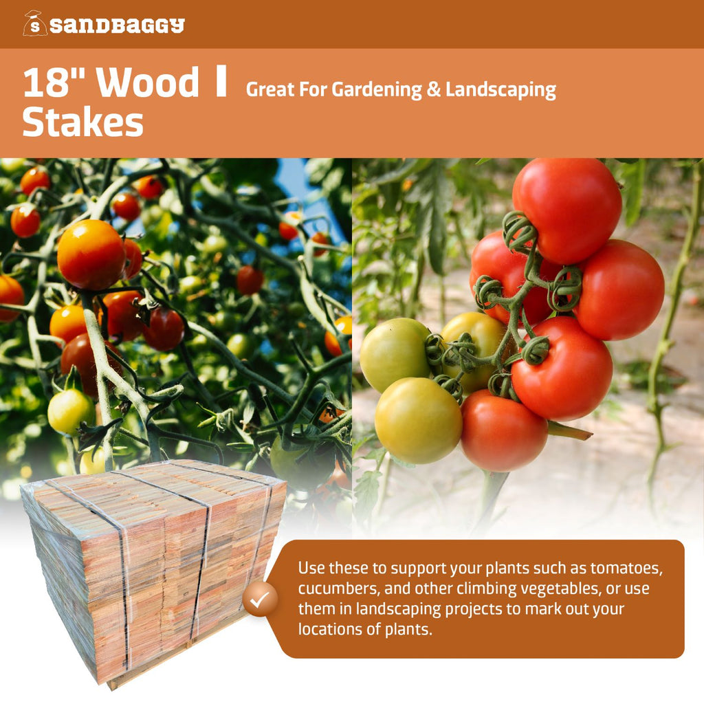 18" Wood stakes for garden