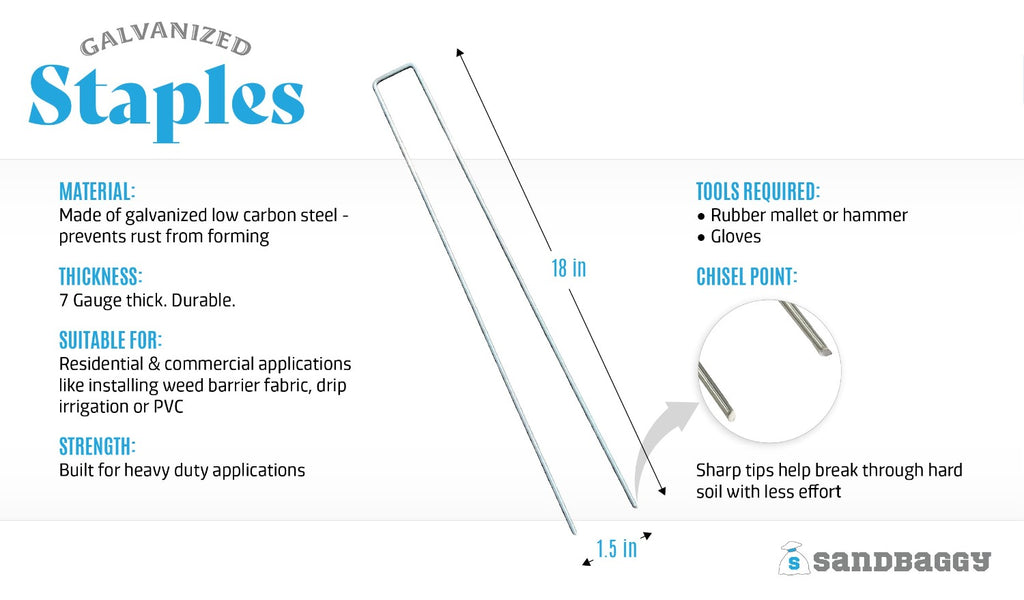 galvanized extra long landscape staples