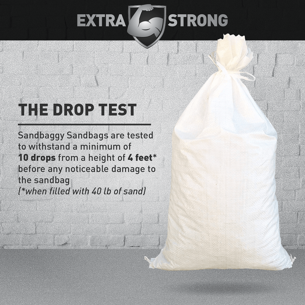 Sandbaggy Heavy Duty Sandbags are tested for durability and don't break when dropped.