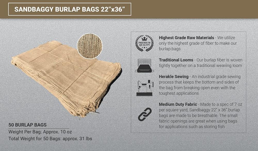 large heavy duty burlap bags 50 pack