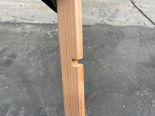 notched wood stakes