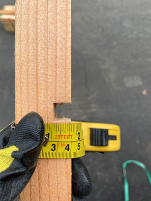 0.5"x 0.5" wood stake notch (opening) for installing erosion control nets