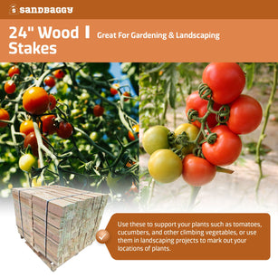 24" Wood Garden Stakes