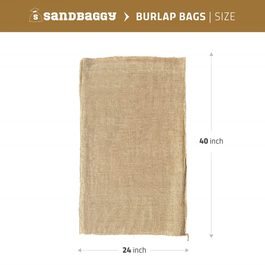 24x40 Burlap Sack dimensions: 24 inches wide x 40 inches tall