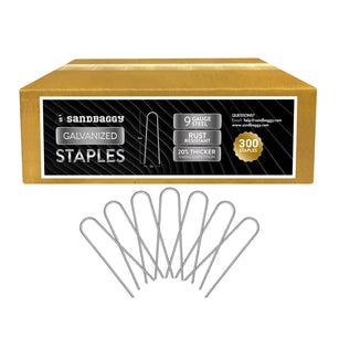 300 Pack of Round Top Landscape staples made from 9 gauge galvanized steel