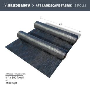 2 rolls of 4 ft x 300 ft woven polypropylene landscape fabric for sale