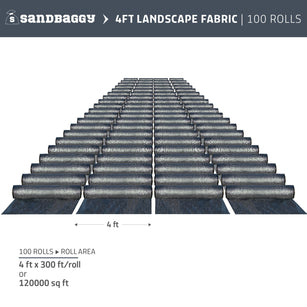 100 rolls of 4 ft x 300 ft woven polypropylene landscape fabric in bulk