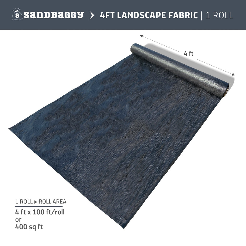 1 roll of 4 ft x 100 ft woven polypropylene landscape fabric for sale 