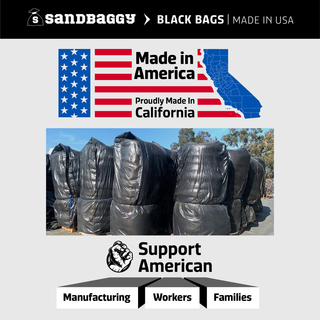 Sandbaggy Black Pallet Covers | Made in USA | Fits EXTRA LARGE Pallets Up to 55" x 55" x 100" | Built w/ UV | 1.5 Mil or 3 Mil Thick