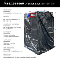 Black Pallet Covers 55" x 55" x 75"