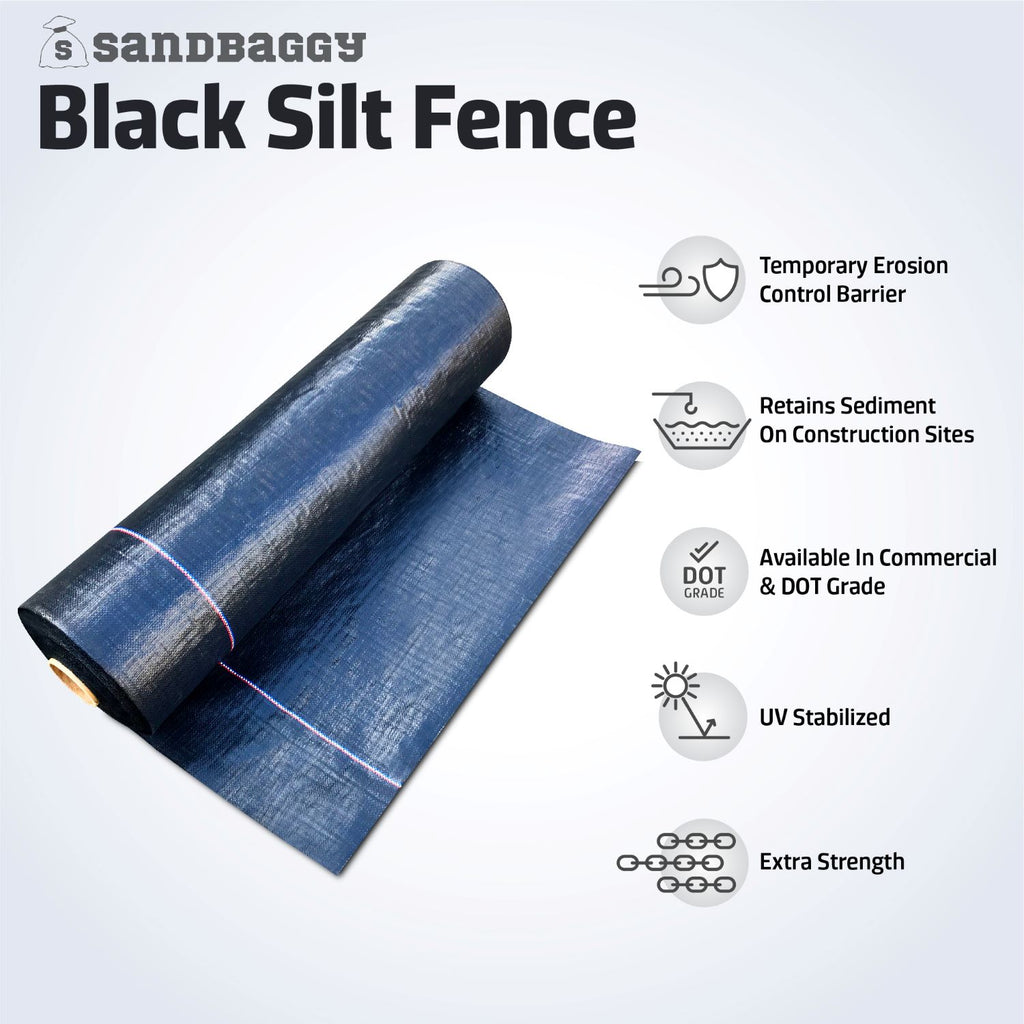 black silt fence roll specifications