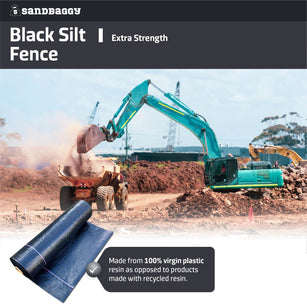 Heavy Duty Polypropylene Black Silt Fence Fabric Rolls For Construction