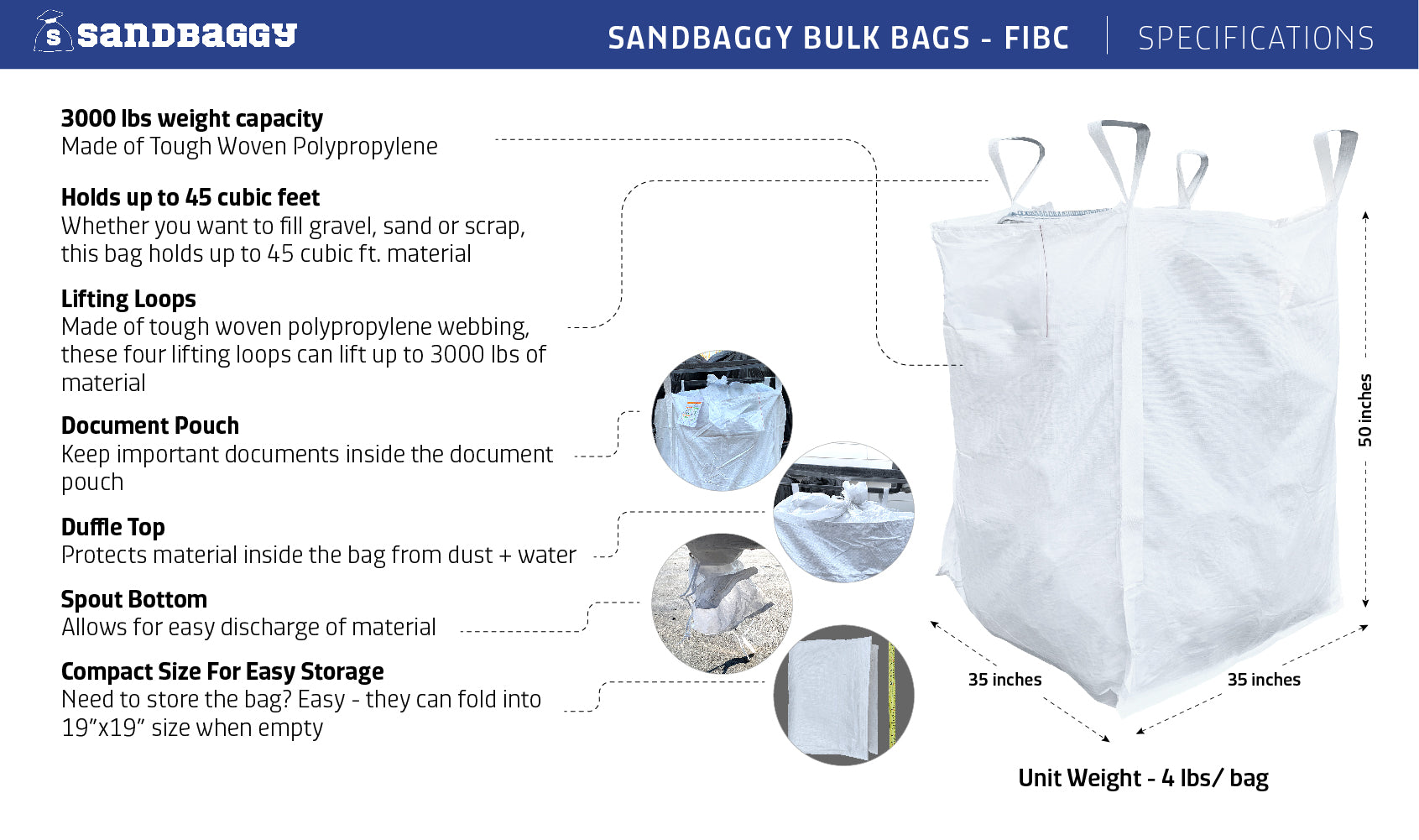 Big Bag, FIBC woven transport bags shredding for recycling and disposal