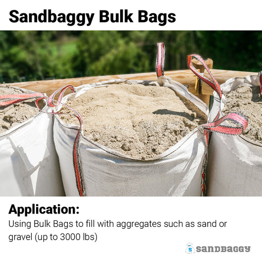 FIBC Heavy Duty Bulk Bags - 3000 lb Capacity - 35 x 35 x 50