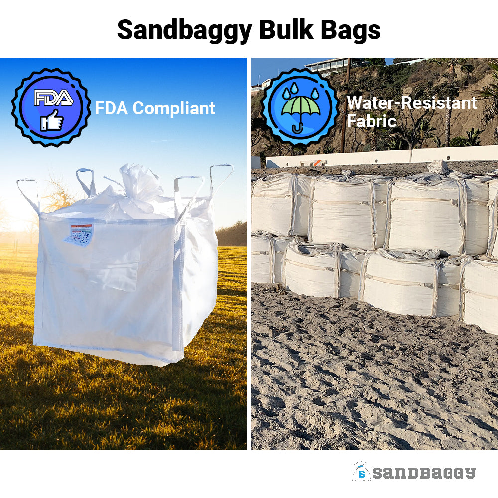 FIBC Bulk Bags - Super Sack - 3000 lb Capacity, 35 x 35 x 30