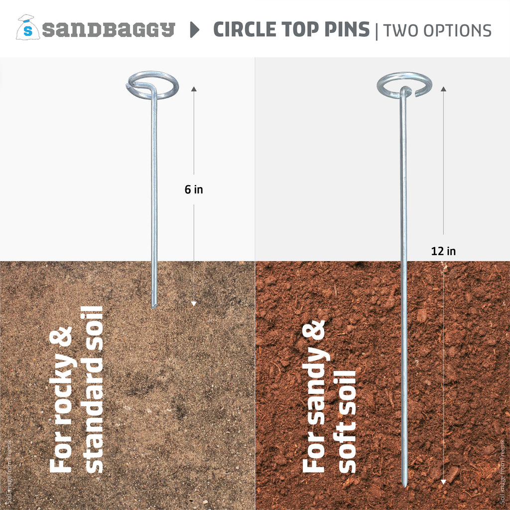 6-inch Circle Top Pins Sod Staples dimensions: 6-inch x 1-inch