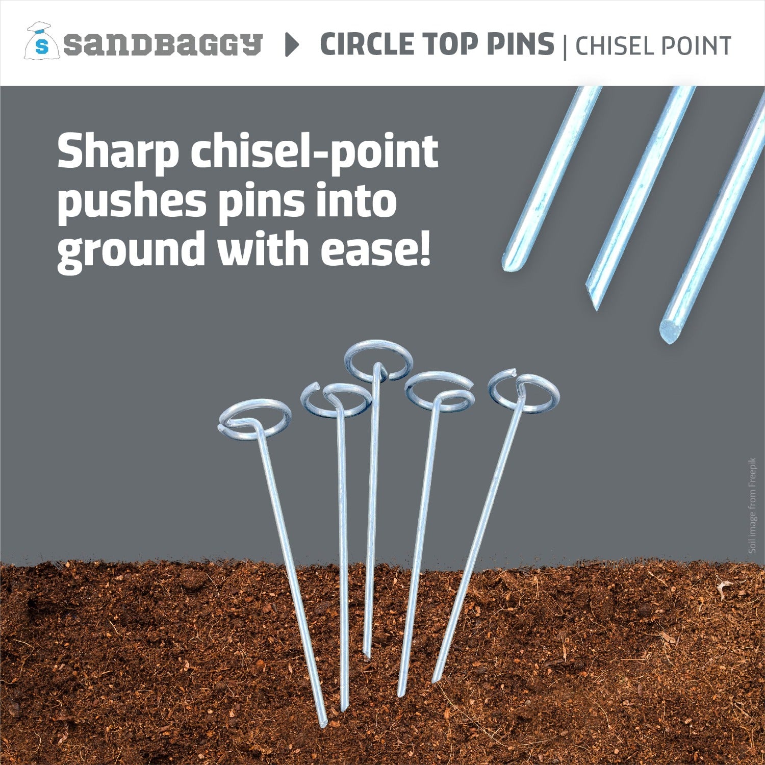 6 in. or 12 in. Circle Top Landscape Pins Galvanized (Easy Installation) -  8 Gauge Steel