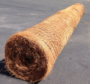 straw coconut erosion control blanket for high flow channels