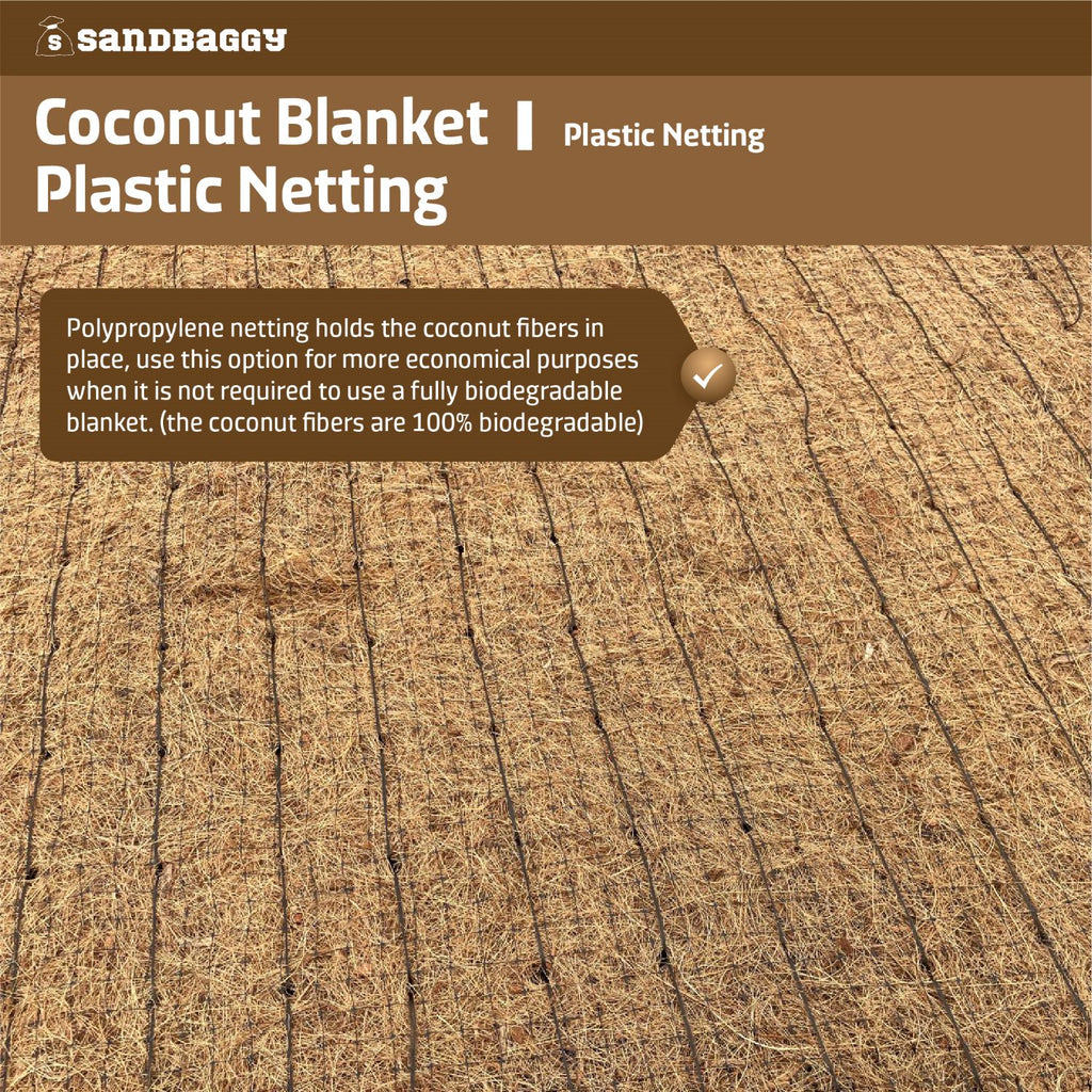 coconut erosion control blanket with polypropylene netting