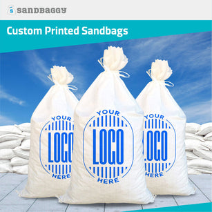 White sand bags with custom logo