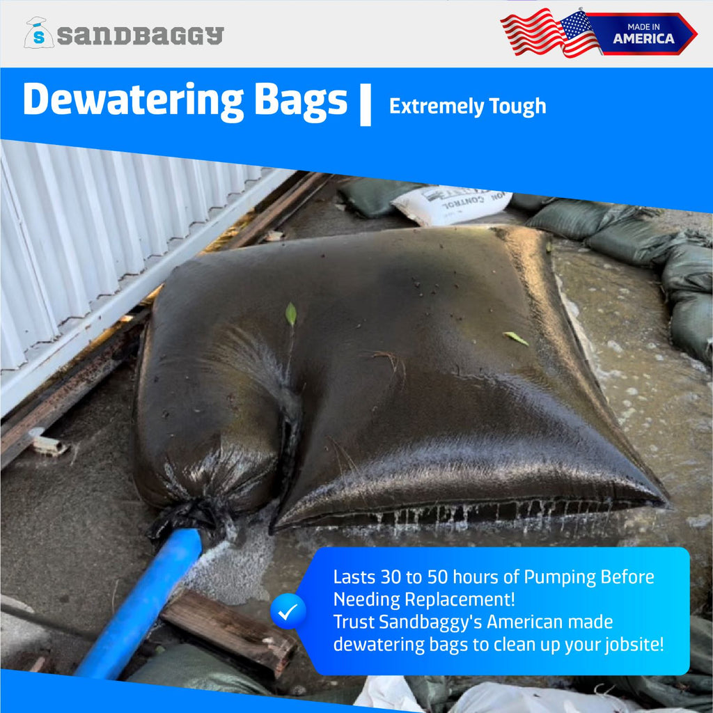 Dewatering Bags last up to 50 hours before needing to be replaced