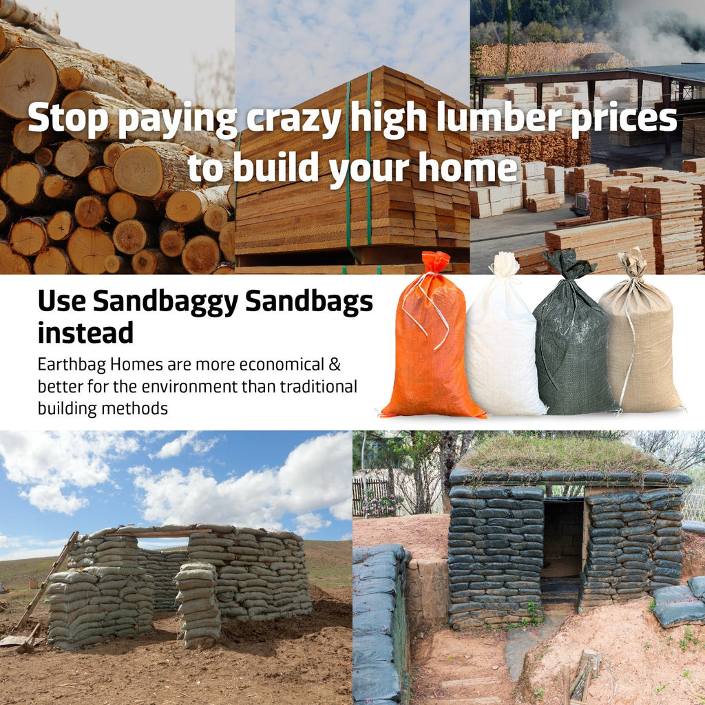 using sandbaggy sandbags to build earthbag homes
