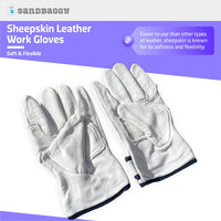soft flexible sheepskin leather work gloves