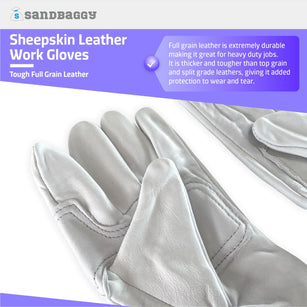 full grain leather sheepskin leather work gloves