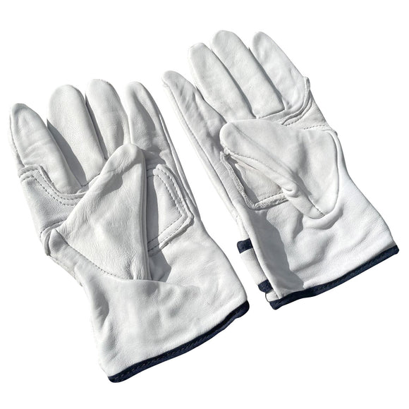 PROSG Leather Work Gloves – 100% Grain Cowhide, Reinforced Palm, Elastic Wrist, For Gardening, Construction, Driving & DIY (1 Pair, Unisex)