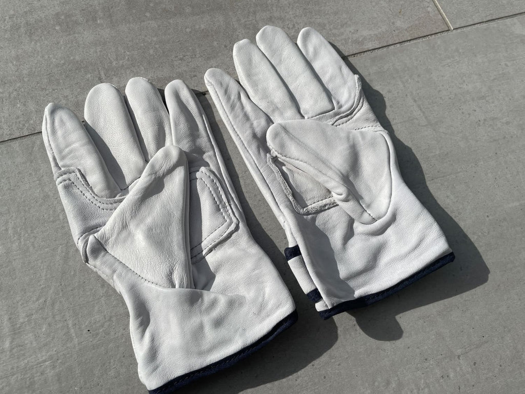 gray sheepskin leather work safety gloves