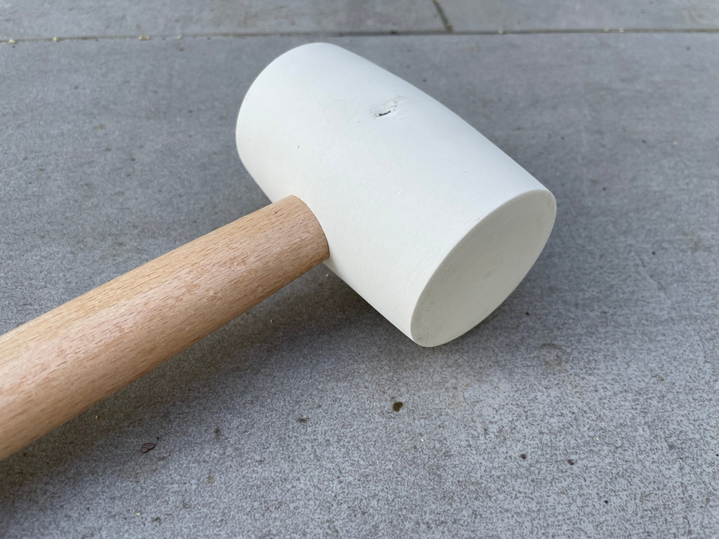 white rubber mallet close up