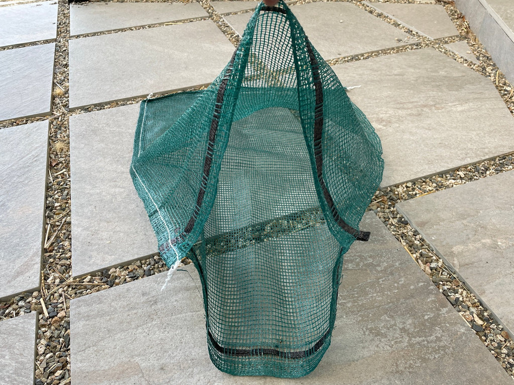 large size mesh grocery bags with a 50 lb. weight capacity.