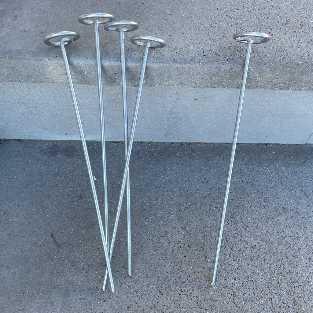 galvanized steel landscape fabric pins with circle top