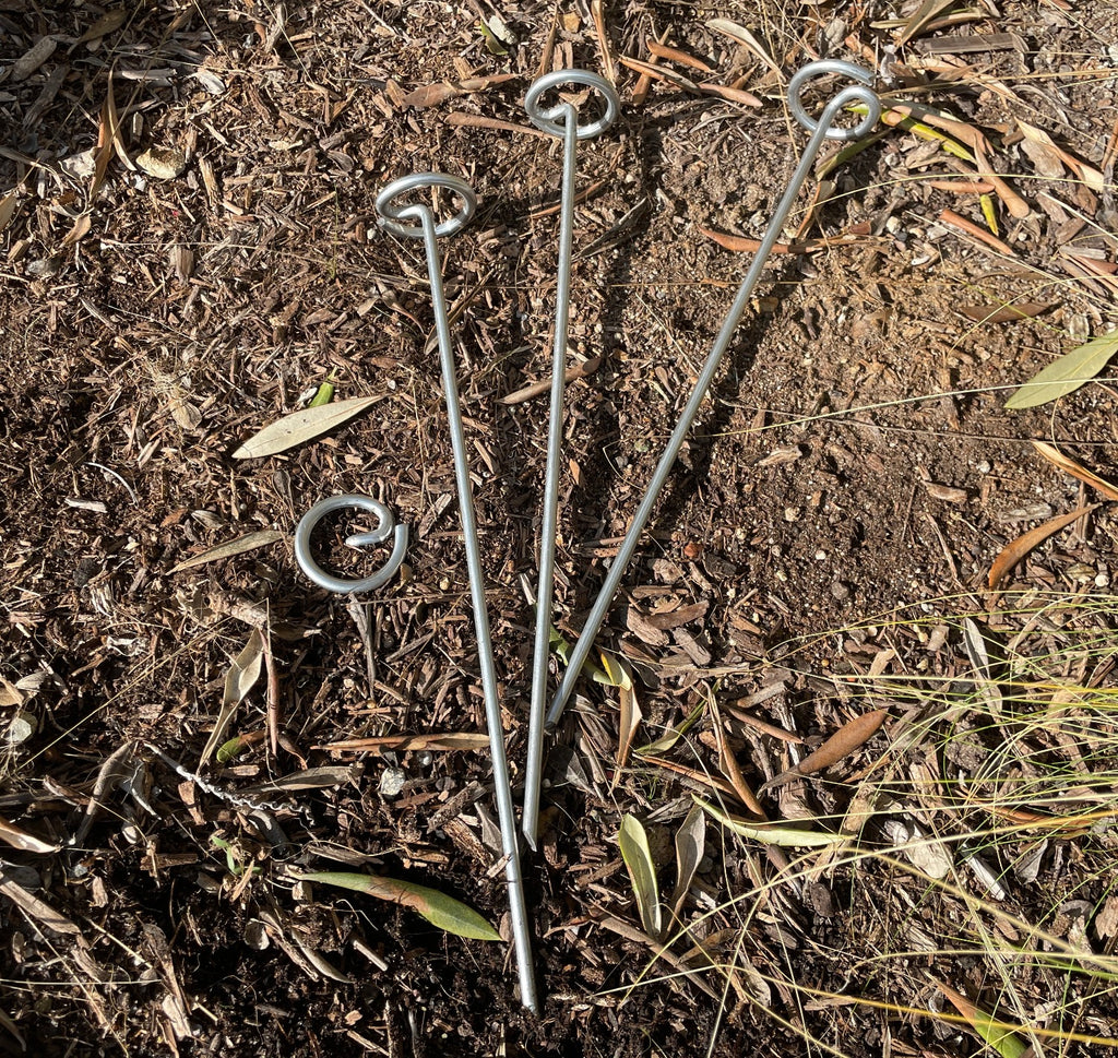 6-in steel landscape fabric pins