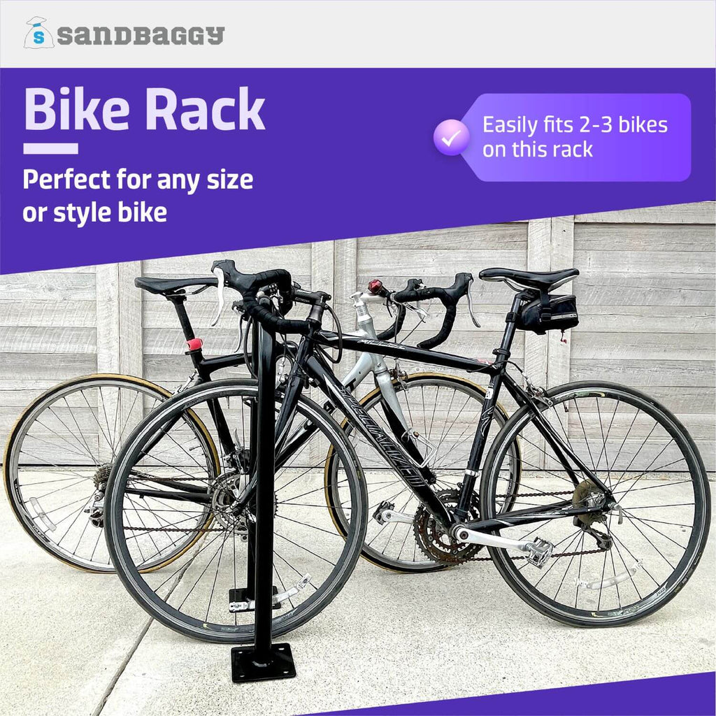 External Bike Racks Outdoor Bike Rack | U Bike Rack, In Ground, Commercial (Black) - Sandbaggy
