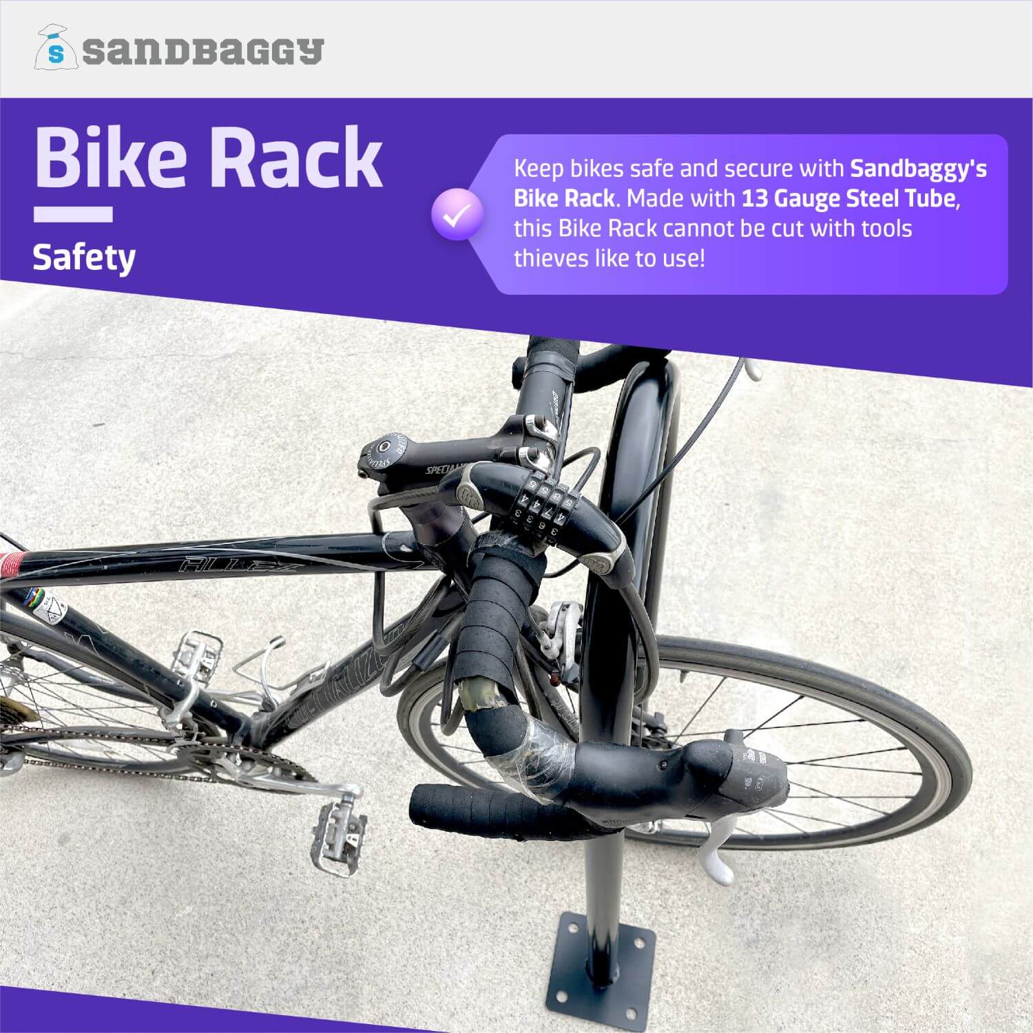 In Ground Bike Rack | U Shaped, Commercial, Outdoor, 1 Loop, Galvanized ...