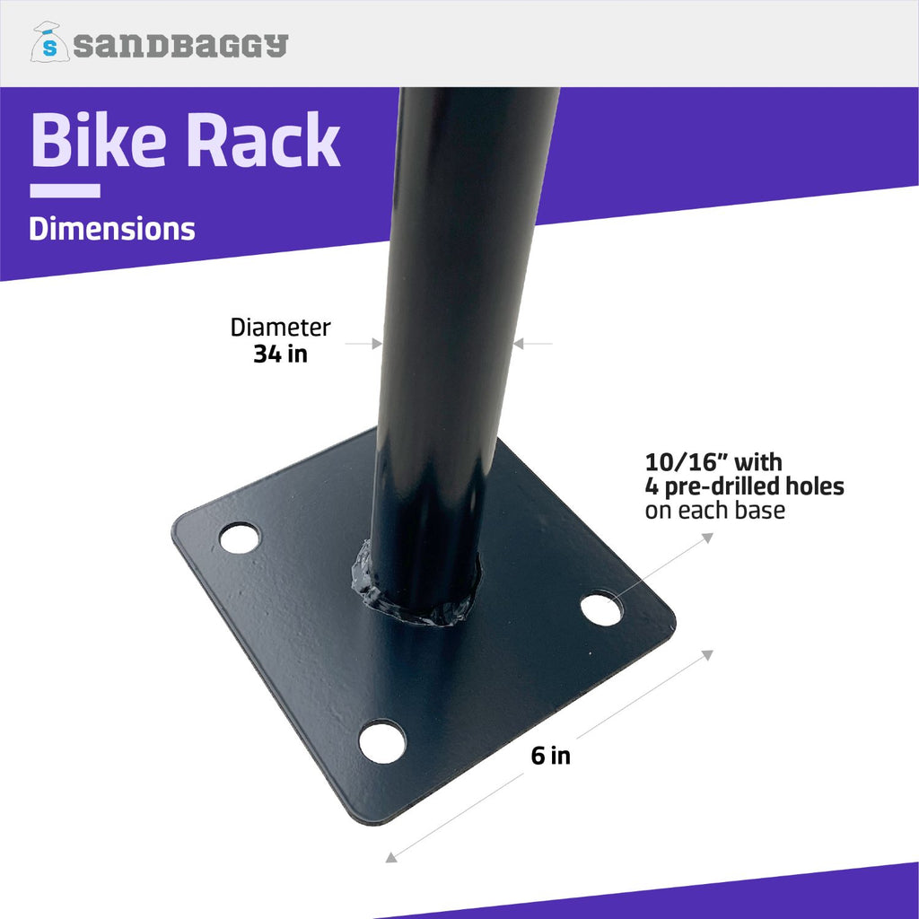In Ground Mounting Bike Rack Outdoor Bike Rack | U Bike Rack, In Ground, Commercial (Black) - Sandbaggy