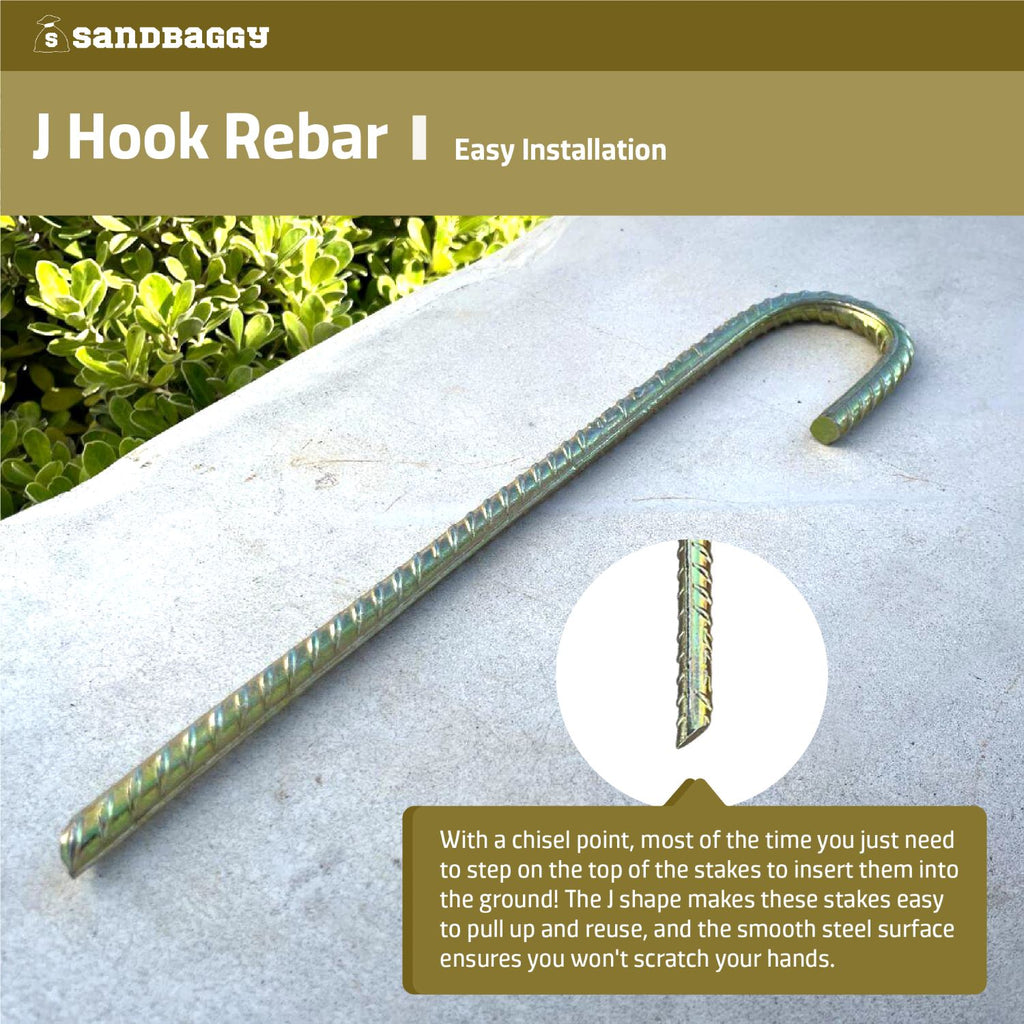 j hook rebar anchors with chisel point end for easy installation