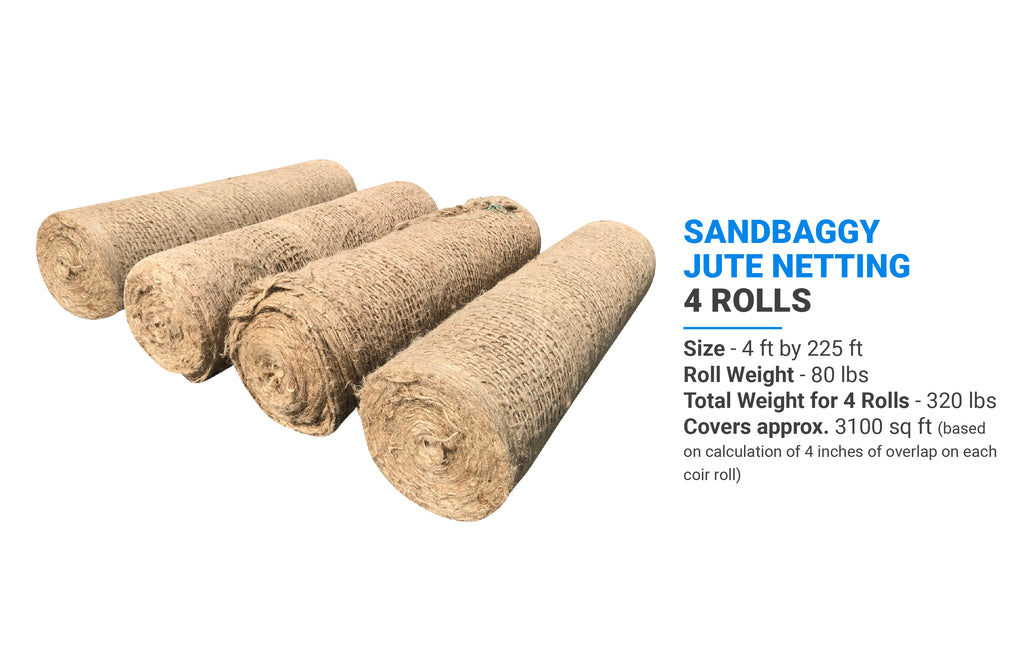 Pack of 4 Sandbaggy Jute Netting Rolls