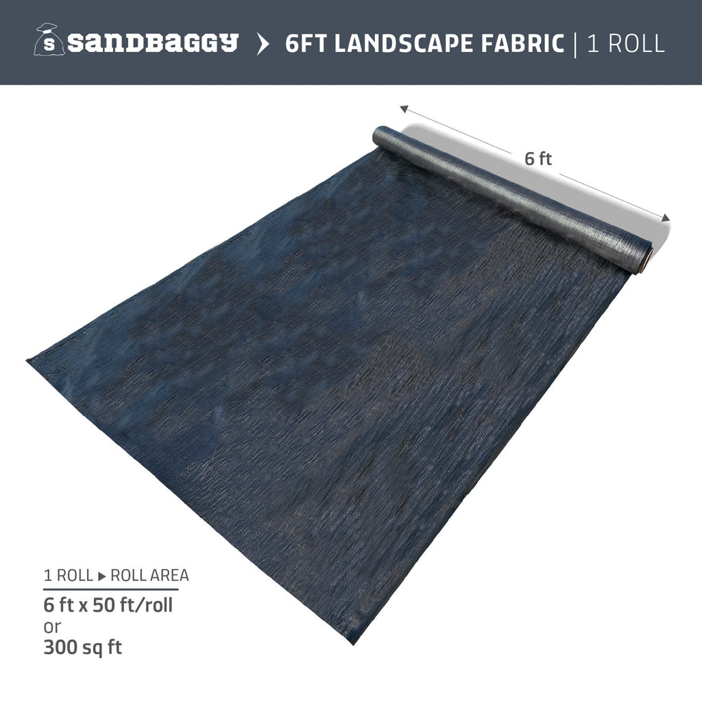 6 ft x 50 ft landscape fabric weed barrier for sale (1 Roll)
