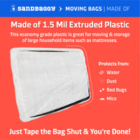 made of 1.5 mil extruded plastic mattress 