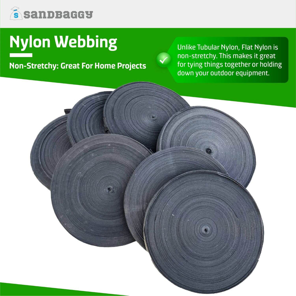 flat nylon webbing is non-stretchy for outdoor equipment