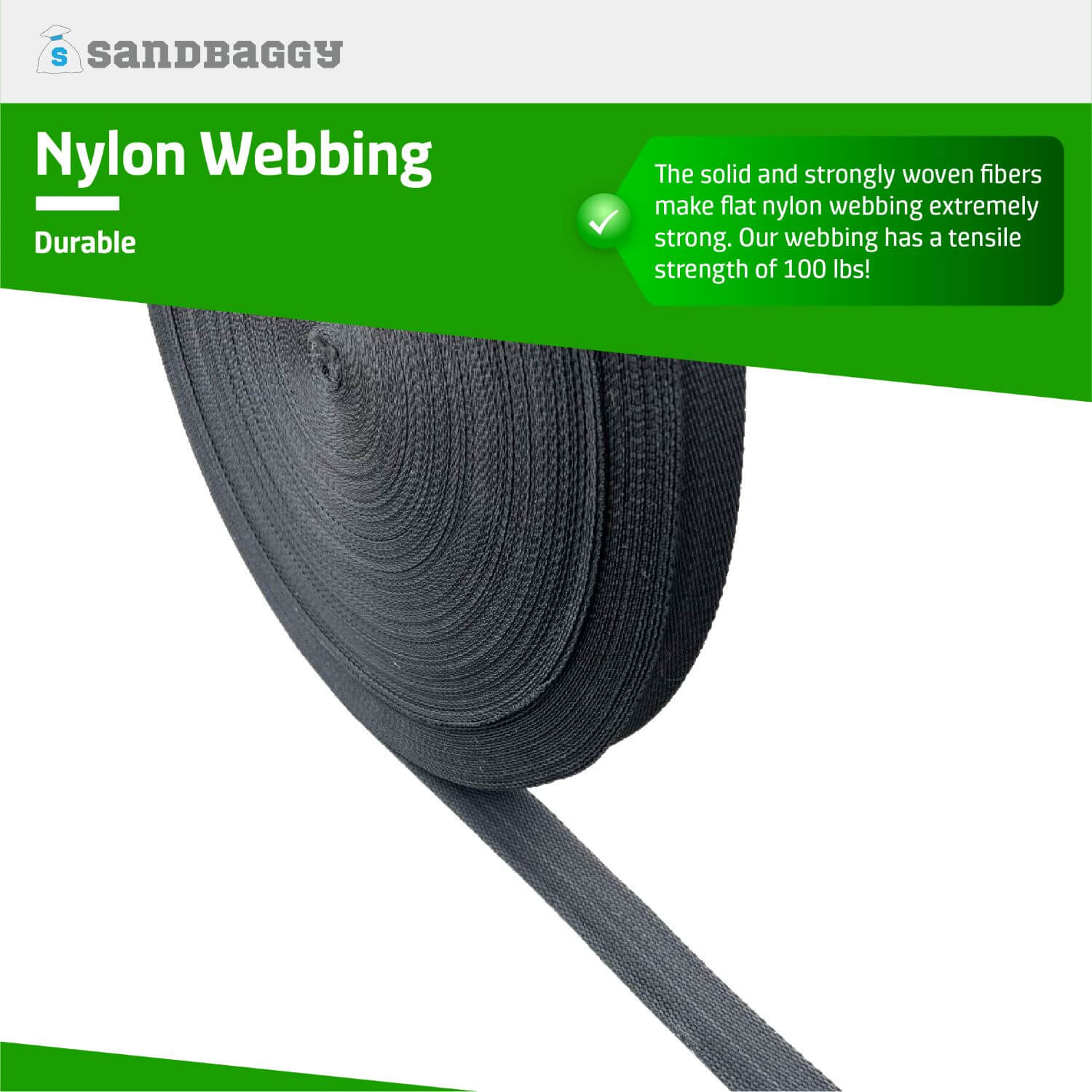 LIUSM 10 Yard Nylon Webbing Strap,Black Durable Flat Straps for Outdoor/DIY Repair